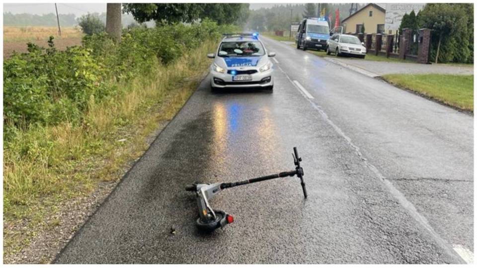 14-latka jadąca elektryczną hulajnogą potrącona przez osobówkę. W akcji śmigłowiec LPR